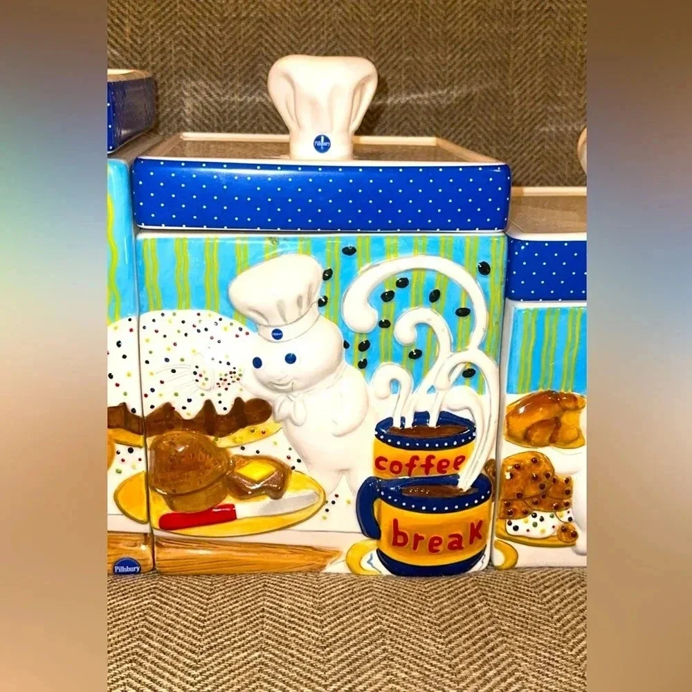 VTG The Pillsbury Doughboy/Danbury Mint 2000 Complete Canister Set Collection - Picture 6 of 15